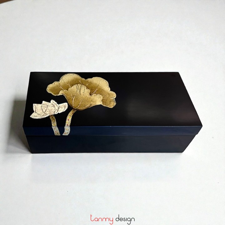 Rectangle lacquer box with the lotus 10*22*H6cm ( different colors and patterns )